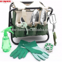 10 Piece All-In-One Garden Tool Kit & Folding Stool/Bag, Cast-Aluminium Hand Tools